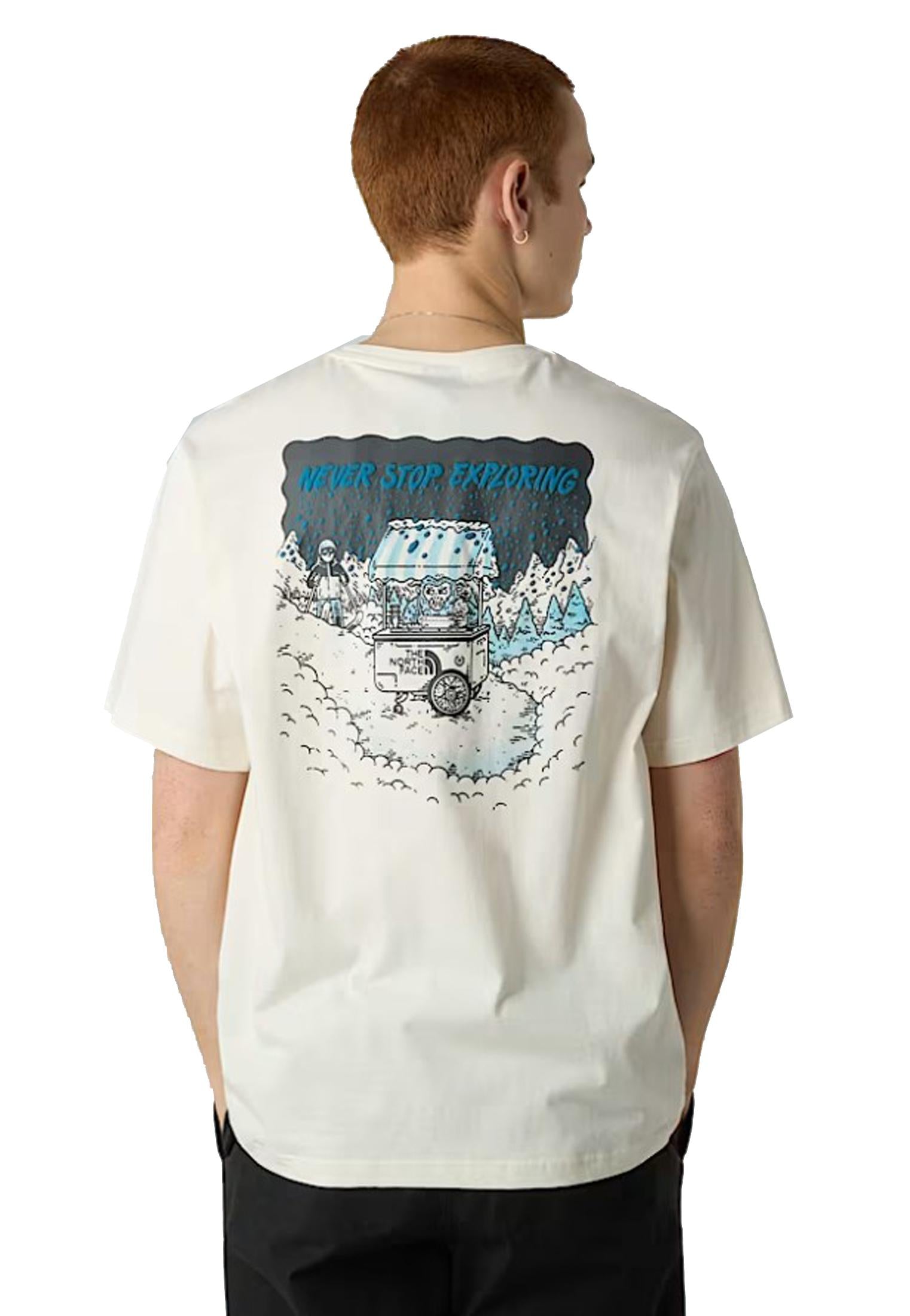 T-shirt girocollo cotone panna Powder Days Relaxed The North Face A25 NF0A8E4DQLI1 NFQLINFQLI THE NORTH FACE 