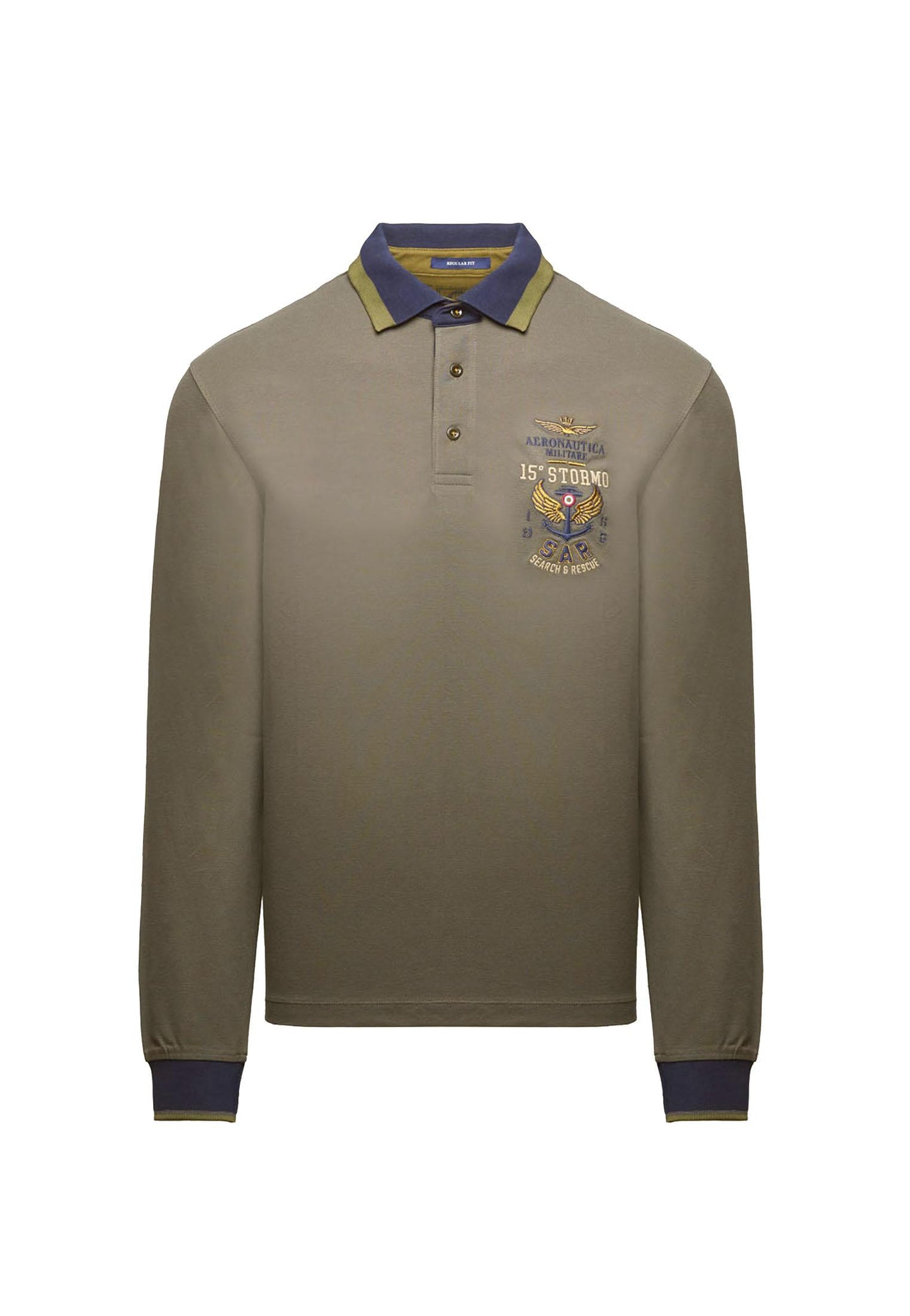 Polo grigio manica lunga ricamata Aeronautica Militare A25 252PO1896UP00173 3440034400 AERONAUTICA MILITARE 
