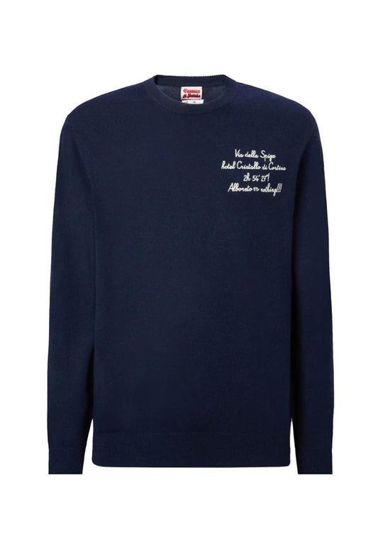 Maglione girocollo lana blu Via Spiga Heron MC2 Saint Barth A25 HER0024 03389I03389I MC2 