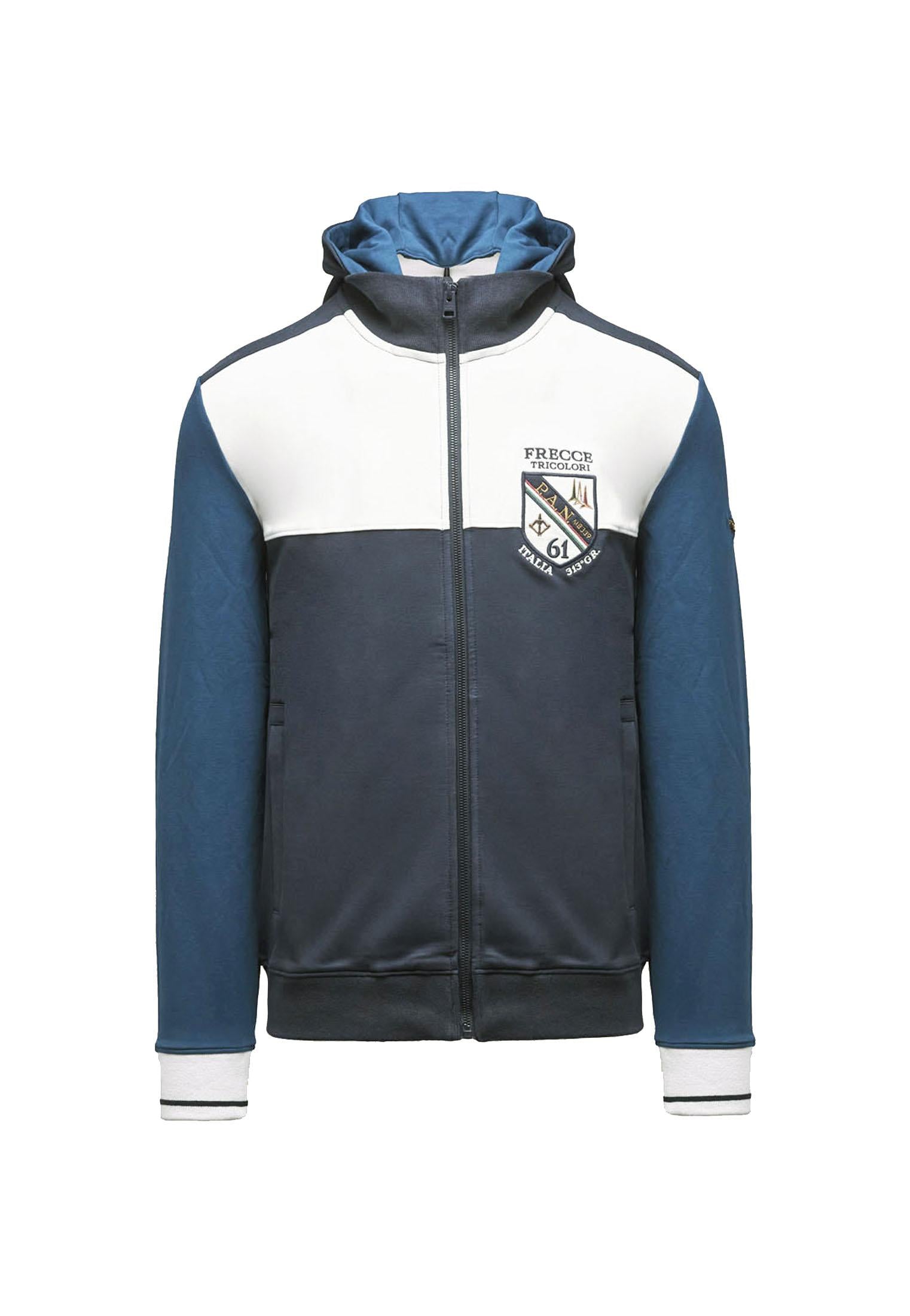 Felpa con cappuccio removibile blu Frecce Tricolori Aeronautica Militare P26 261FE2096UF00674 9472094720 AERONAUTICA MILITARE 