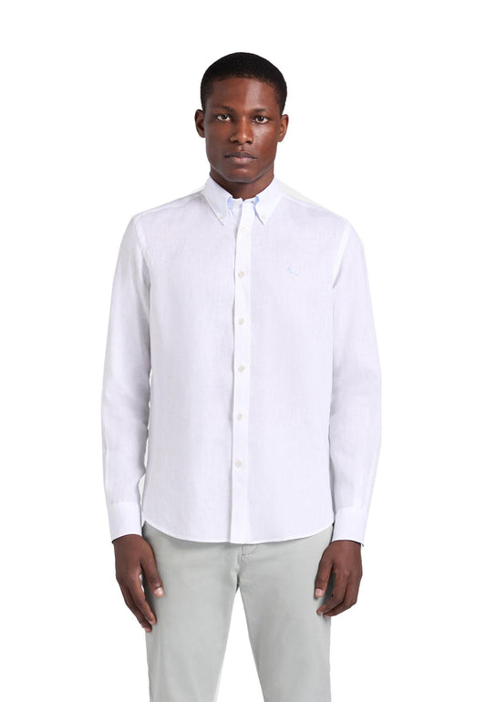 Camicia bianca puro lino regular fit Harmont&Blaine P26 CRQ014010883B 100100 HARMONT&BLAINE 