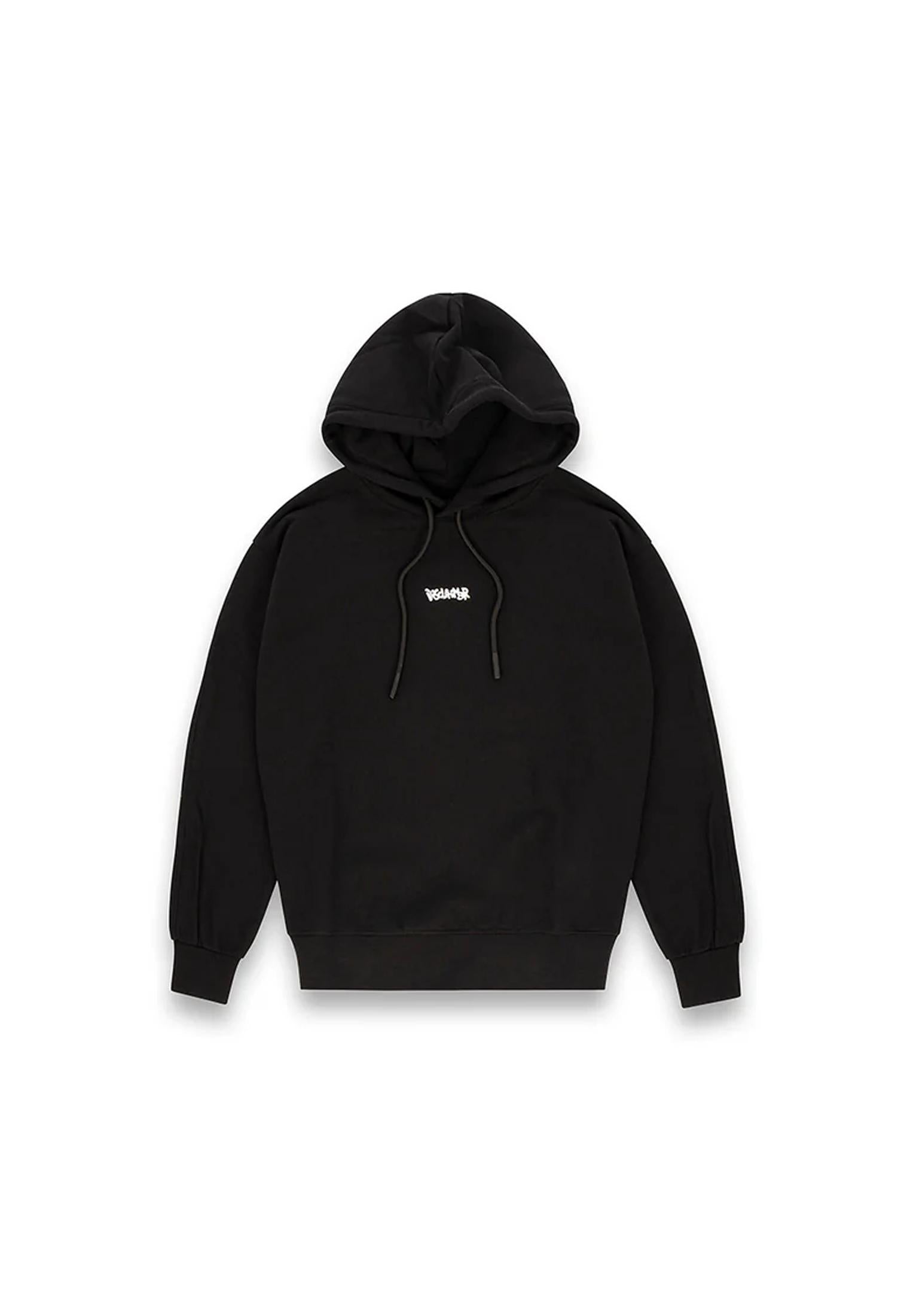 Felpa con cappuccio nera cotone Disclaimer A25 25IDS55100 //NERO/NERO DISCLAIMER 