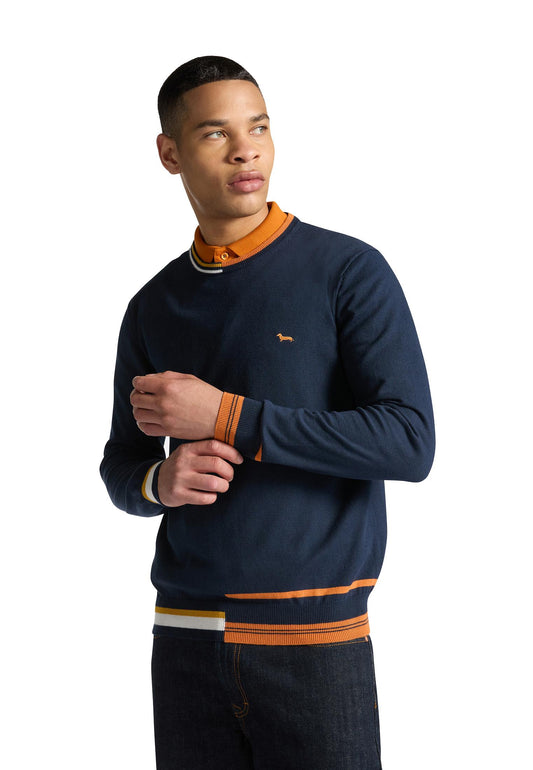 Maglia Pullover misto lana con righe blu Harmont & Blaine A25 HRP829030788 801801 HARMONT&BLAINE 