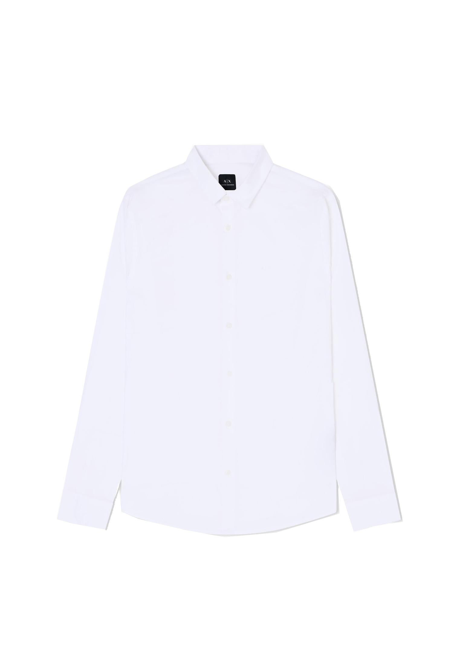 Camicia bianca slim fit cotone popoeline Armani Exchange P26 8NZC31 ZN28Z 11001100 ARMANI EXCHANGE 