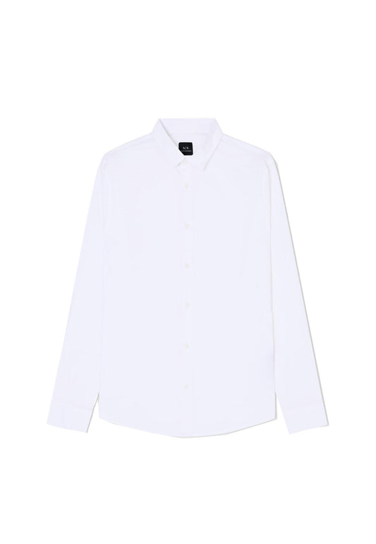 Camicia bianca slim fit cotone popoeline Armani Exchange P26 8NZC31 ZN28Z 11001100 ARMANI EXCHANGE 