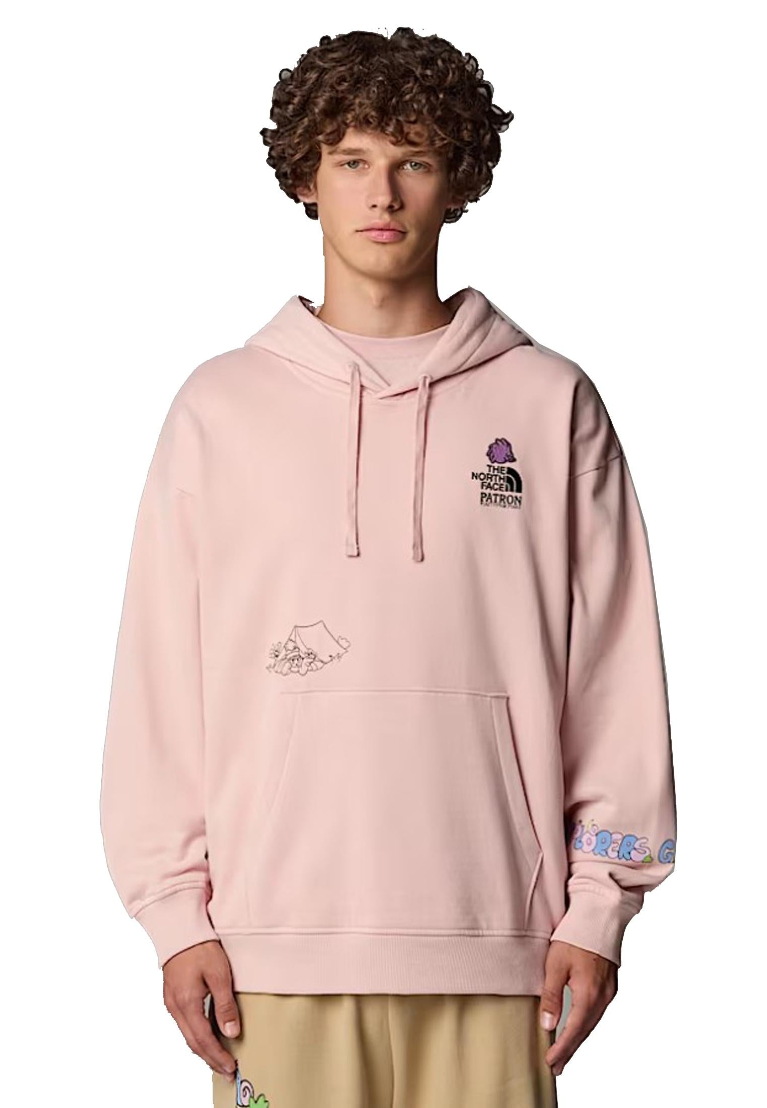 Felpa con cappuccio rosa Mountain Cleanup oversized unisex The North Face P25 NF0A8C2VLK61 NFLK6NFLK6 THE NORTH FACE 