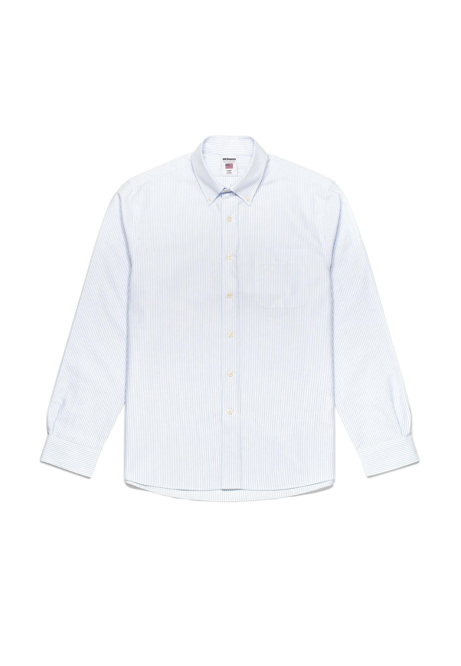Camicia cotone a righe azzurra bianca Doubling Sebago A25 7111PEW A0OA0O SEBAGO 