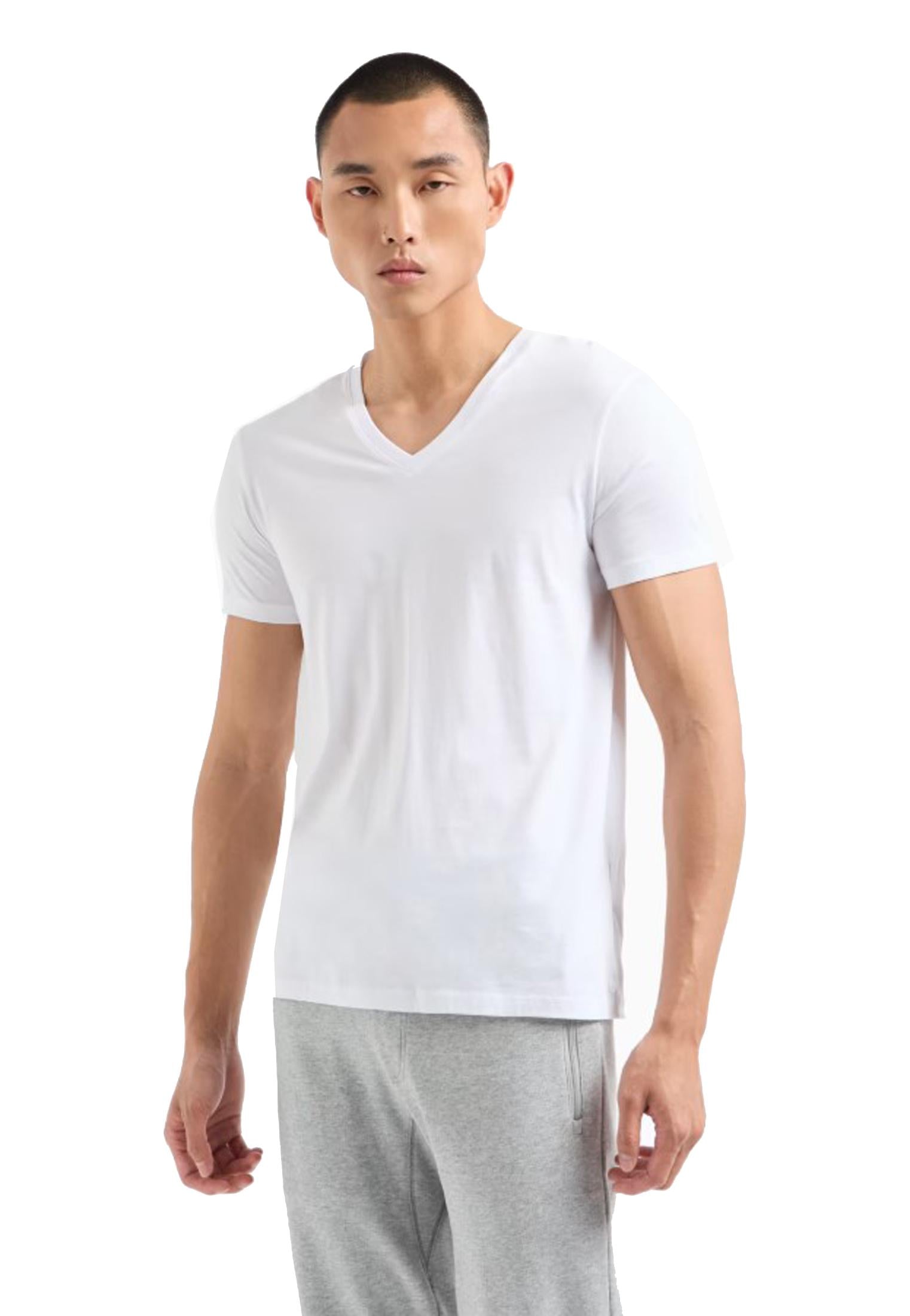 T-shirt bianca scollo a v slim fit Armani Exchange P25 8NZT75ZJA5Z 11001100 ARMANI EXCHANGE 