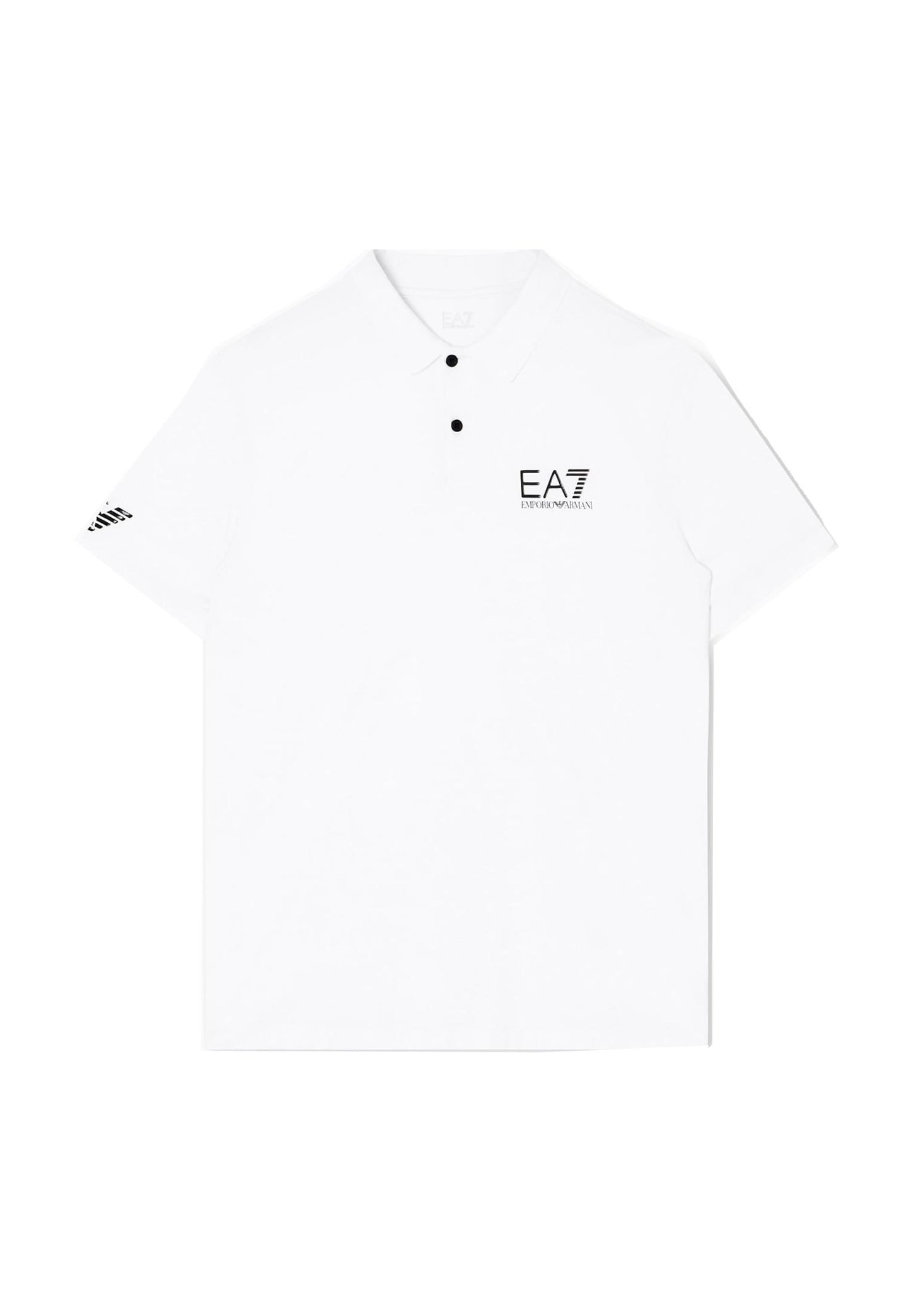 Polo bianca maniche corte sportiva Ventus7 EA7 Armani A25 8NPF23 PJEMZ 11001100 EA7 TENNIS 