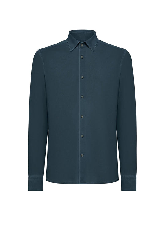 Camicia blu Techno Wash Piqué RRD P25