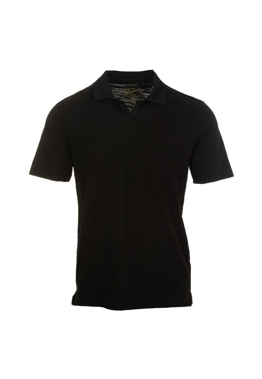 Polo nera Manica Corta senza Bottoni Vintage modello Long Island Blker P26 2006 Faded Black BLKER 