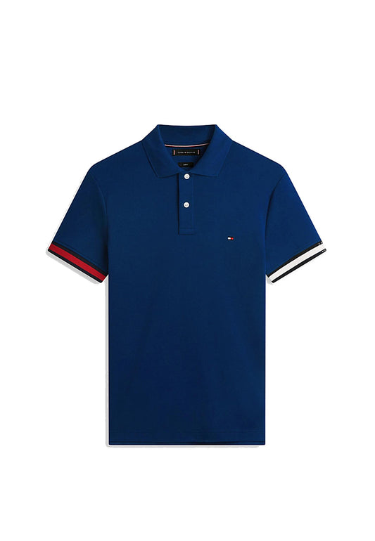 Polo cotone fasce maniche blu aderente slim fit Tommy Hilfiger P26 MW0MW42743DCC DCCDCC TOMMY HILFIGER 