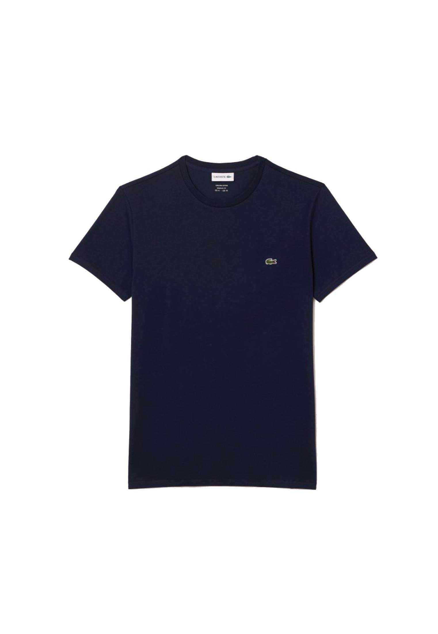 T-shirt girocollo blu navy cotone classica Pima Lacoste P26 TH6709 166166 LACOSTE 