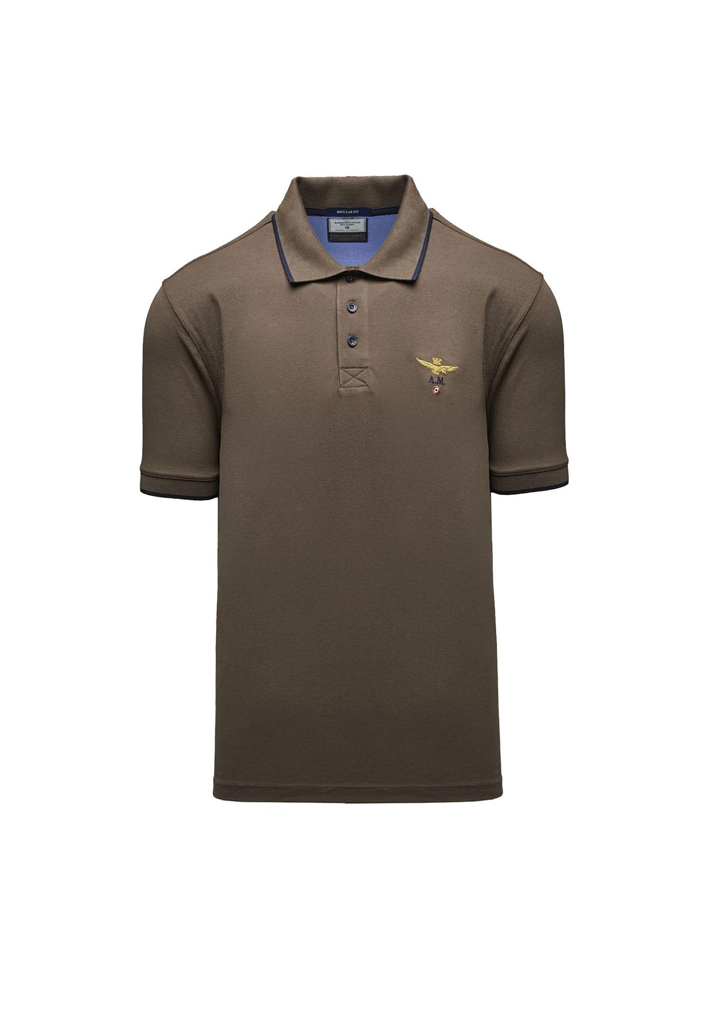 Polo mezze maniche marrone cotone Aeronautica Militare P26 261PO1308UP00082 5758657586 AERONAUTICA MILITARE 