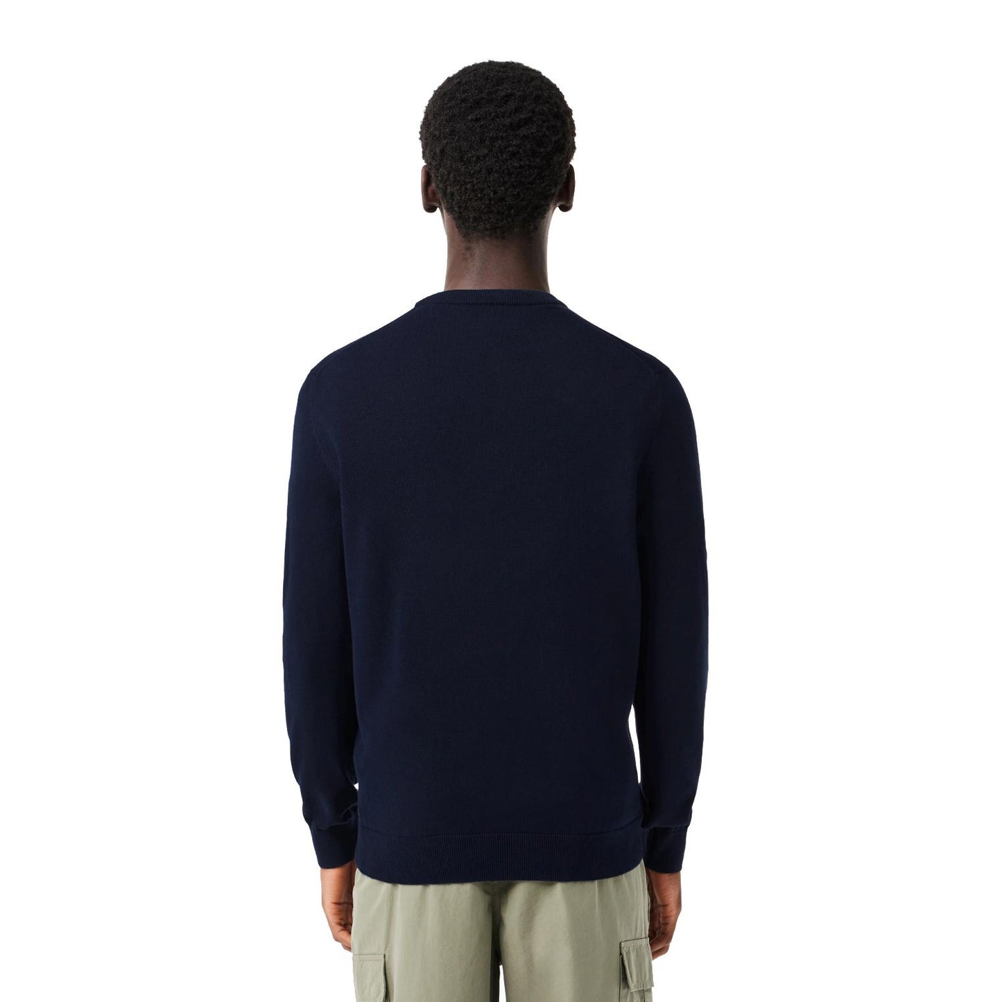 Maglione girocollo a tinta unita blu navy Lacoste A24 AH0128 166166 LACOSTE 