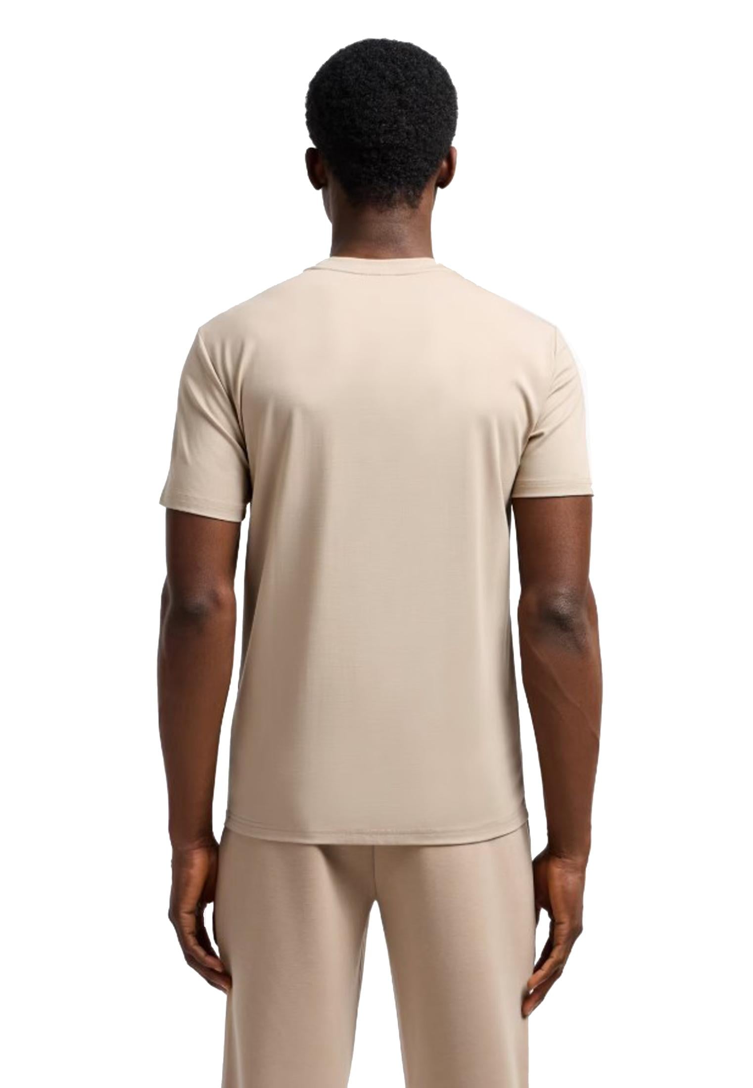 T-shirt girocollo beige misto viscosa logo scudetto EA7 Armani P25 8NPT16 PJRGZ U6155U6155 EA7 