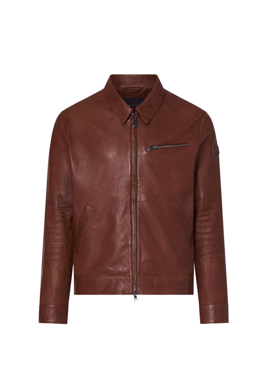 Giacca marrone in pelle con colletto Gilma Peuterey P26 PEU5738 99012416 477477 PEUTEREY 