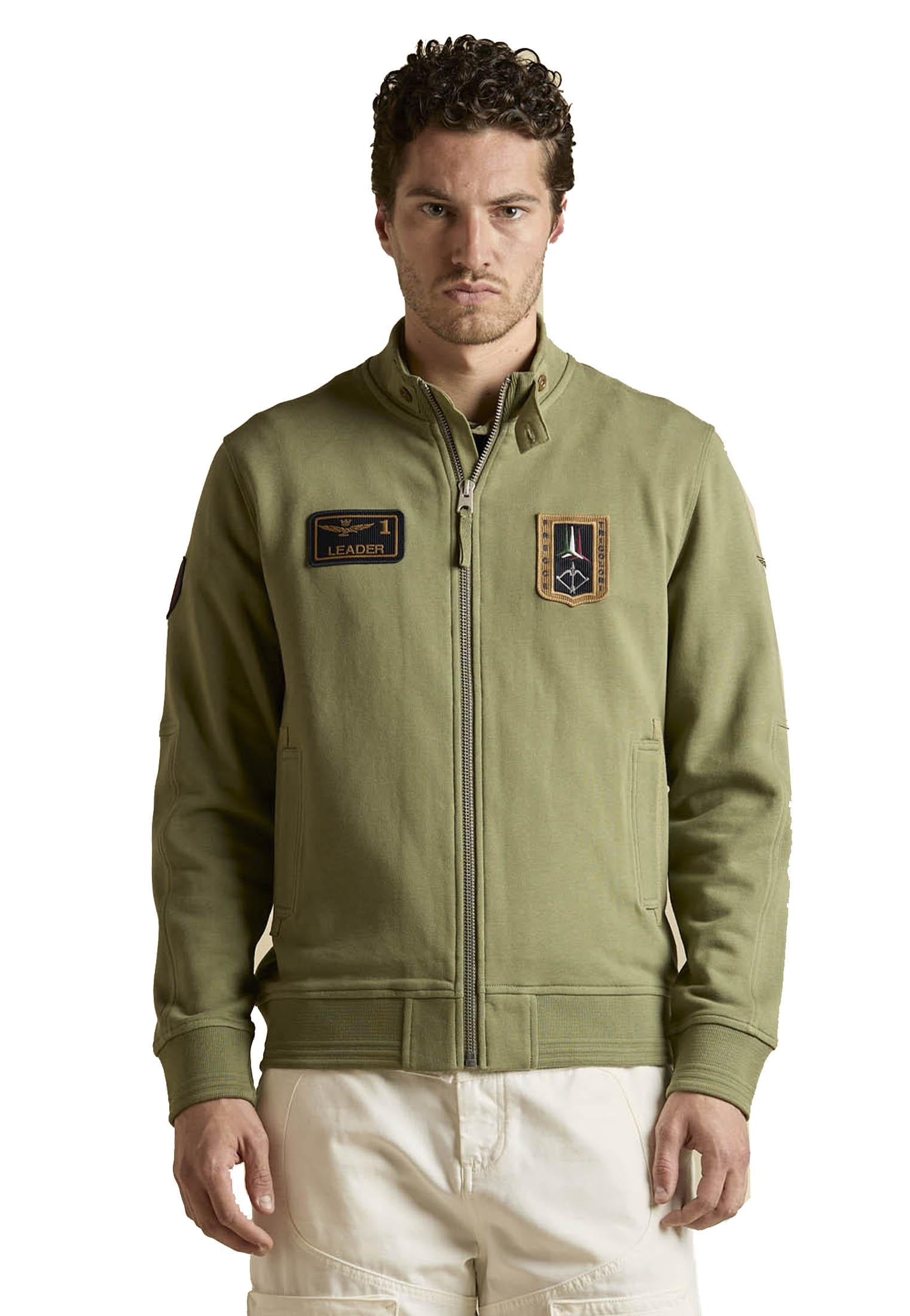 Felpa verde full zip patch Frecce Tricolori Aeronautica Militare P26 261FE2102UF00679 0730407304 AERONAUTICA MILITARE 