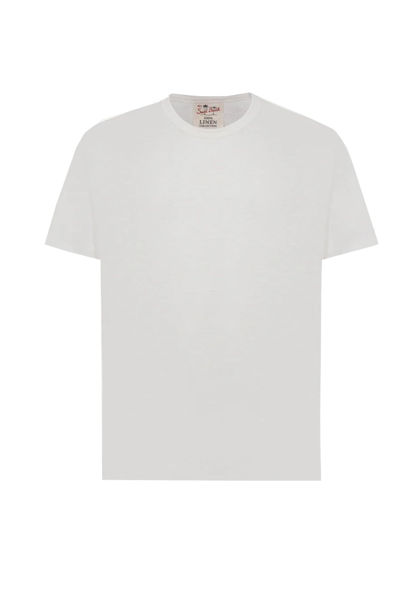 T-shirt girocollo bianca lino Ecstasea MC2 Saint Barth P25