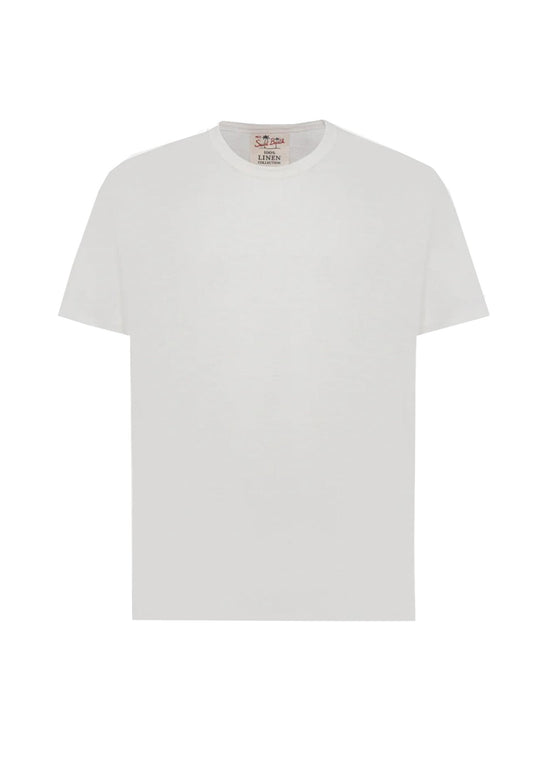 T-shirt girocollo bianca lino Ecstasea MC2 Saint Barth P25