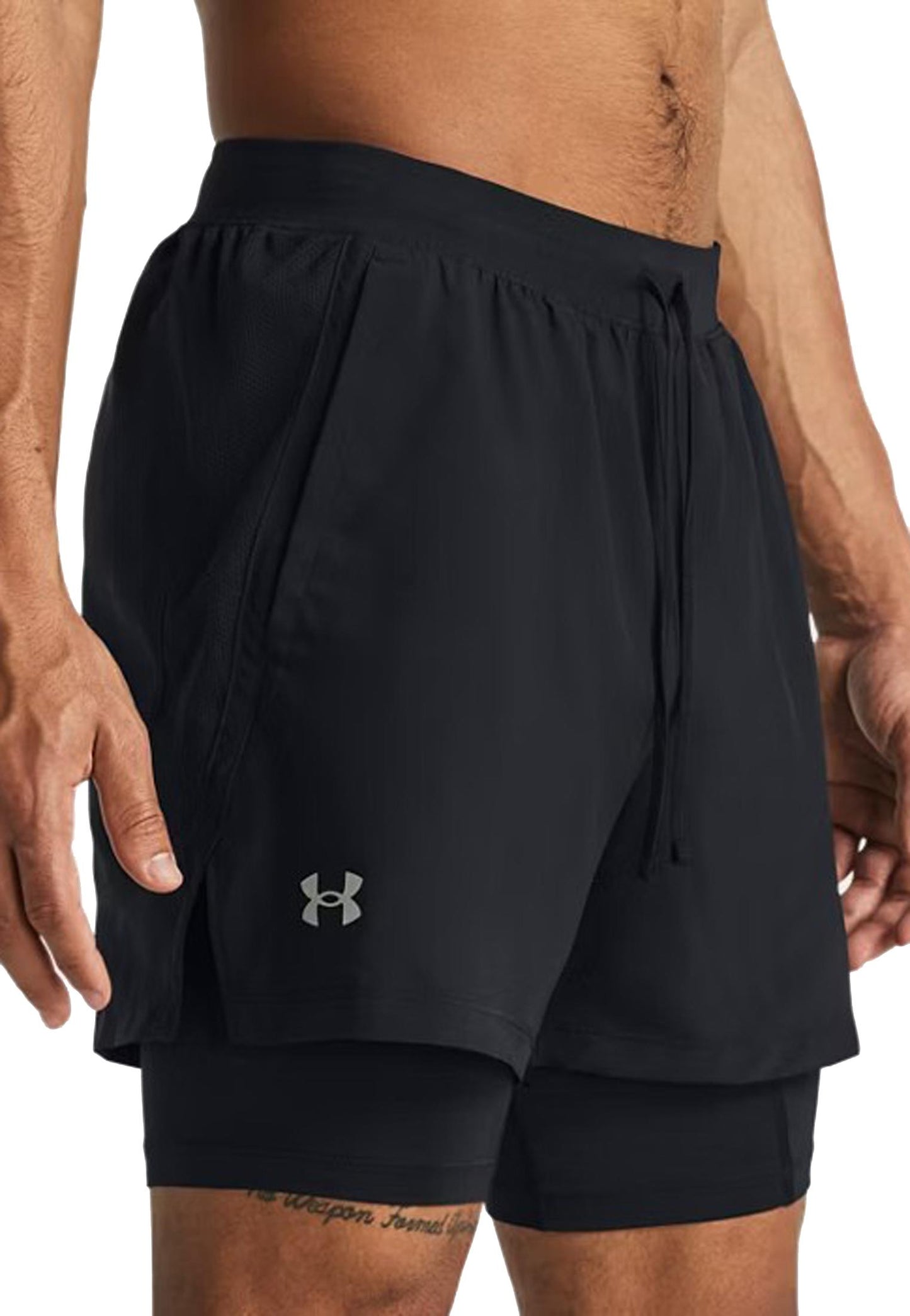 Pantaloncini doppi shorts sportivi allenamento neri Launch Under Armour A25 77-1382640 00010001 UNDER ARMOUR 