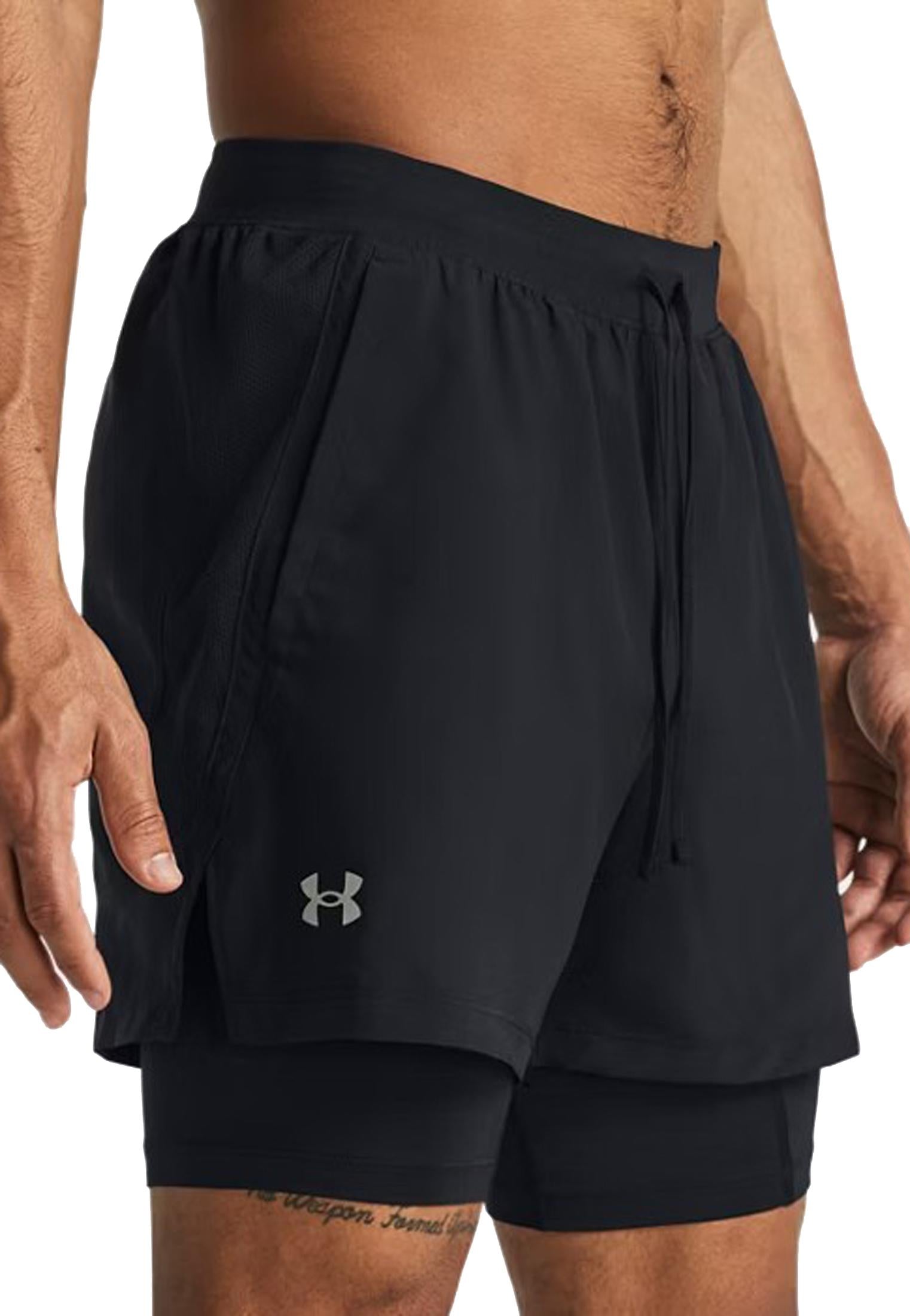 Pantaloncini doppi shorts sportivi allenamento neri Launch Under Armour A25 77-1382640 00010001 UNDER ARMOUR 