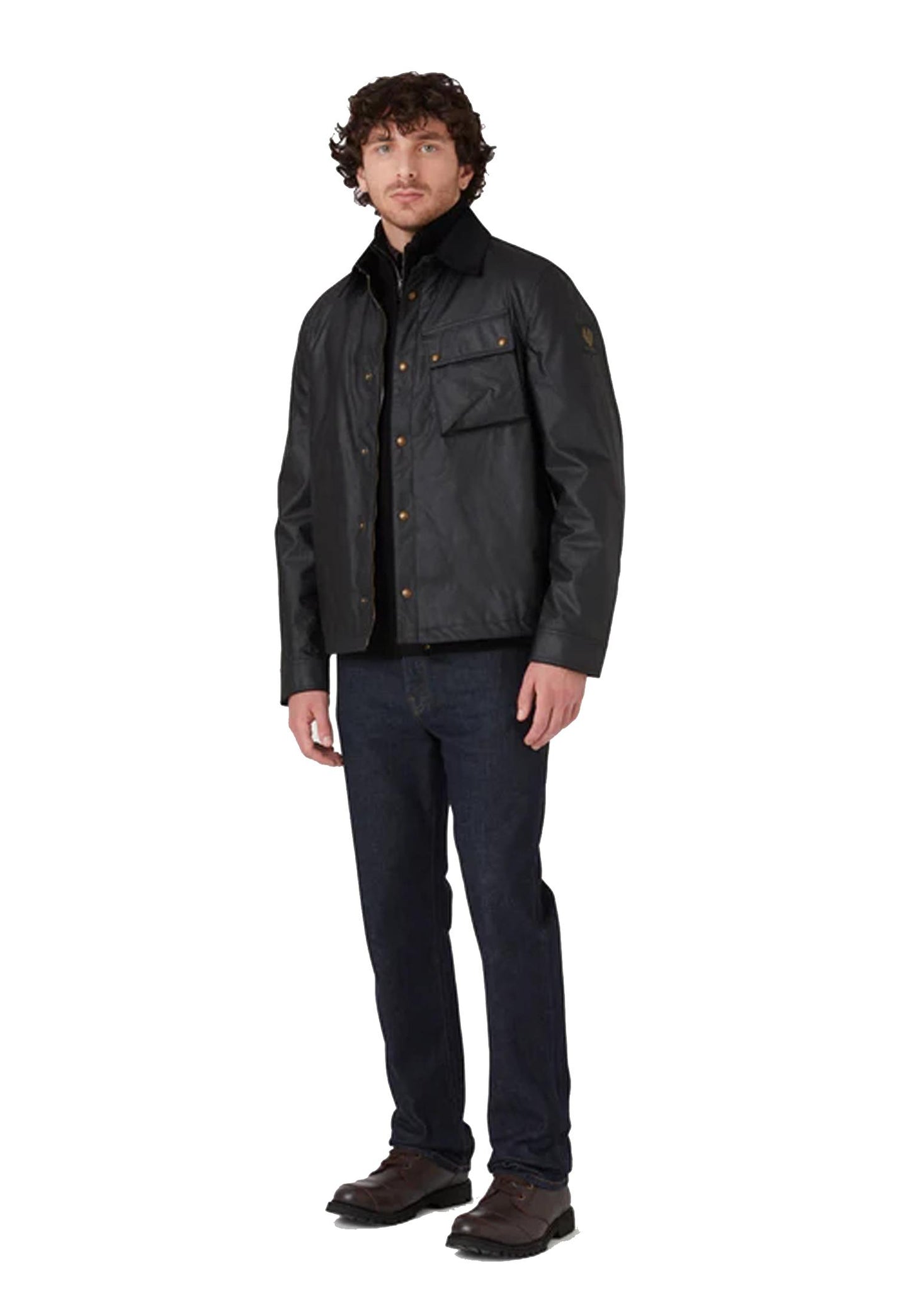 Giacca lana nera cerata Ground Belstaff A25 105804 BLACK BELSTAFF 