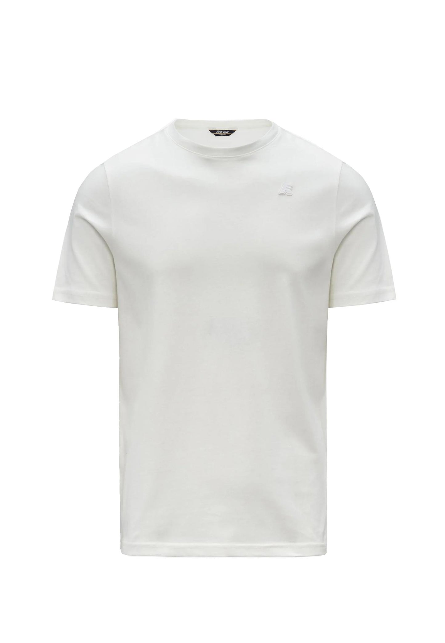 T-shirt girocollo bianca mezze maniche Odom Jersey Peach K-way A25 K3136RW X42X42 K-WAY 