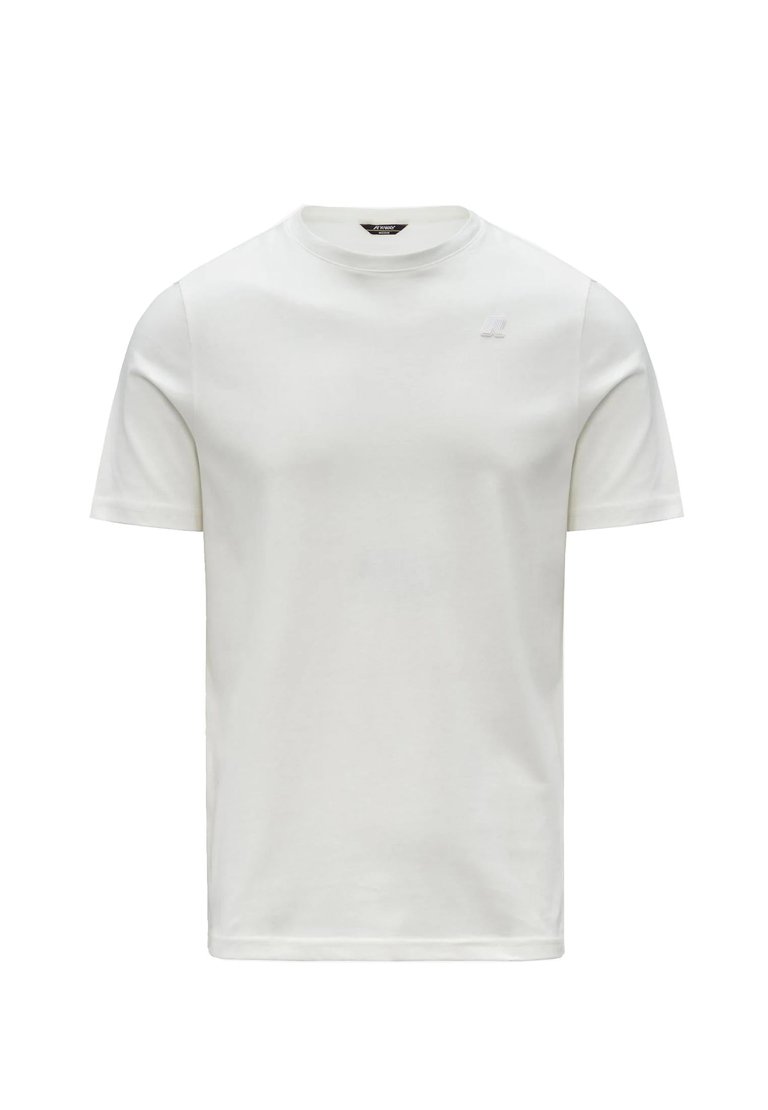 T-shirt girocollo bianca mezze maniche Odom Jersey Peach K-way A25 K3136RW X42X42 K-WAY 