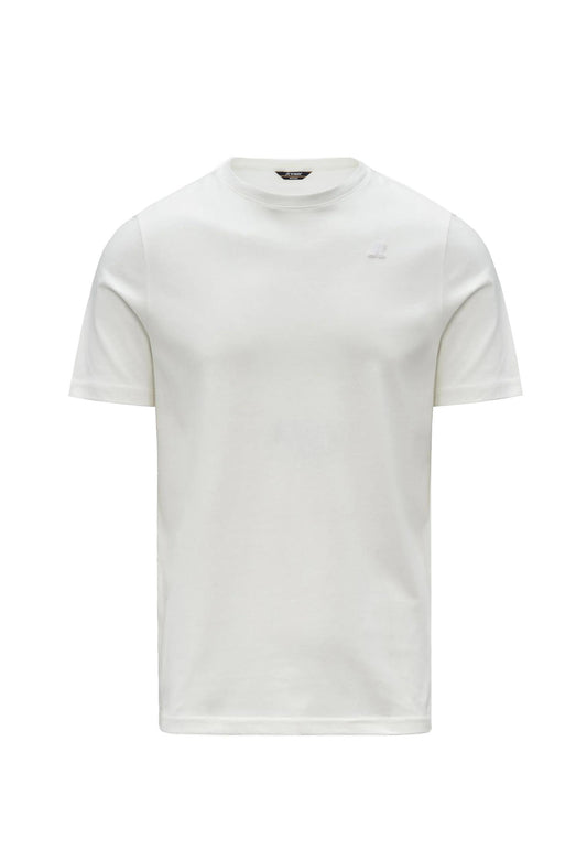 T-shirt girocollo bianca mezze maniche Odom Jersey Peach K-way A25 K3136RW X42X42 K-WAY 