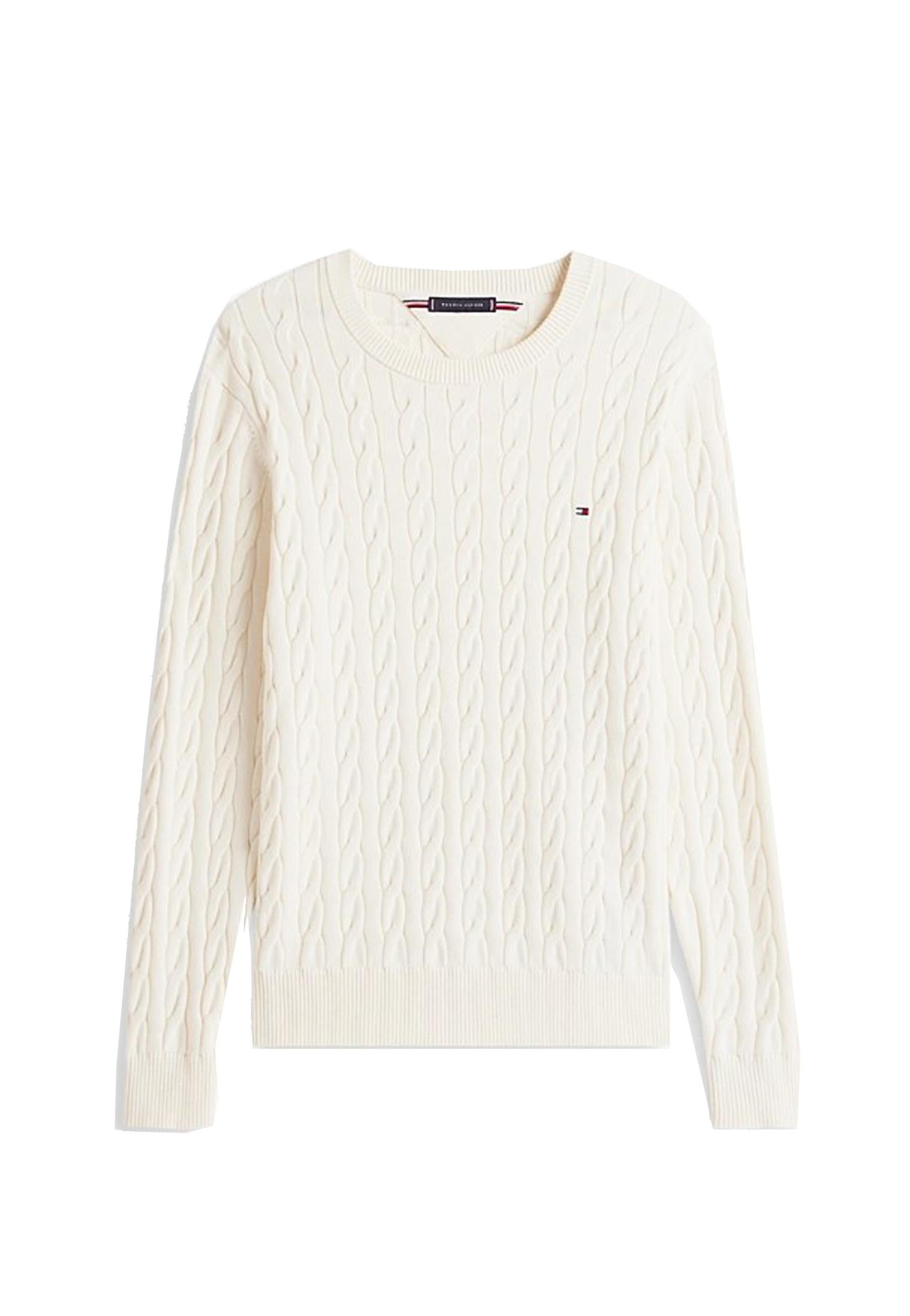 Maglia pullover cotone bianca intrecciata Tommy Hilfiger P26 MW0MW33132Z00 Z00Z00 TOMMY HILFIGER PRE 