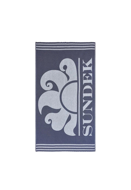 Telo mare spiaggia navy con frange cotone Sundek P26 AM401ATC1000 T6S00100700 SUNDEK 