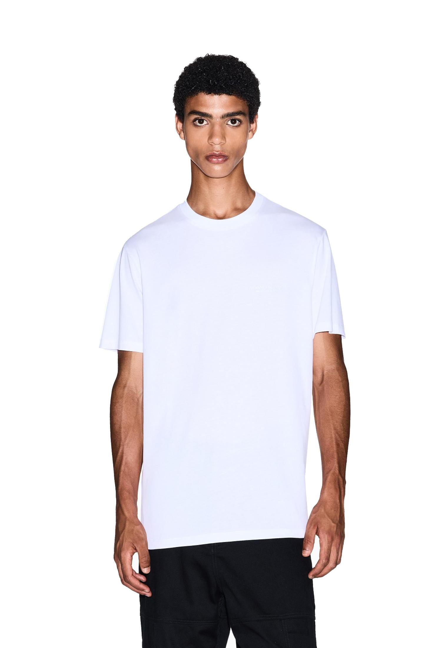 T-shirt bianca girocollo cotone logo minimal cuore regular fit Armani Exchange A25 XM001281 AF10361 U0002U0002 ARMANI EXCHANGE 