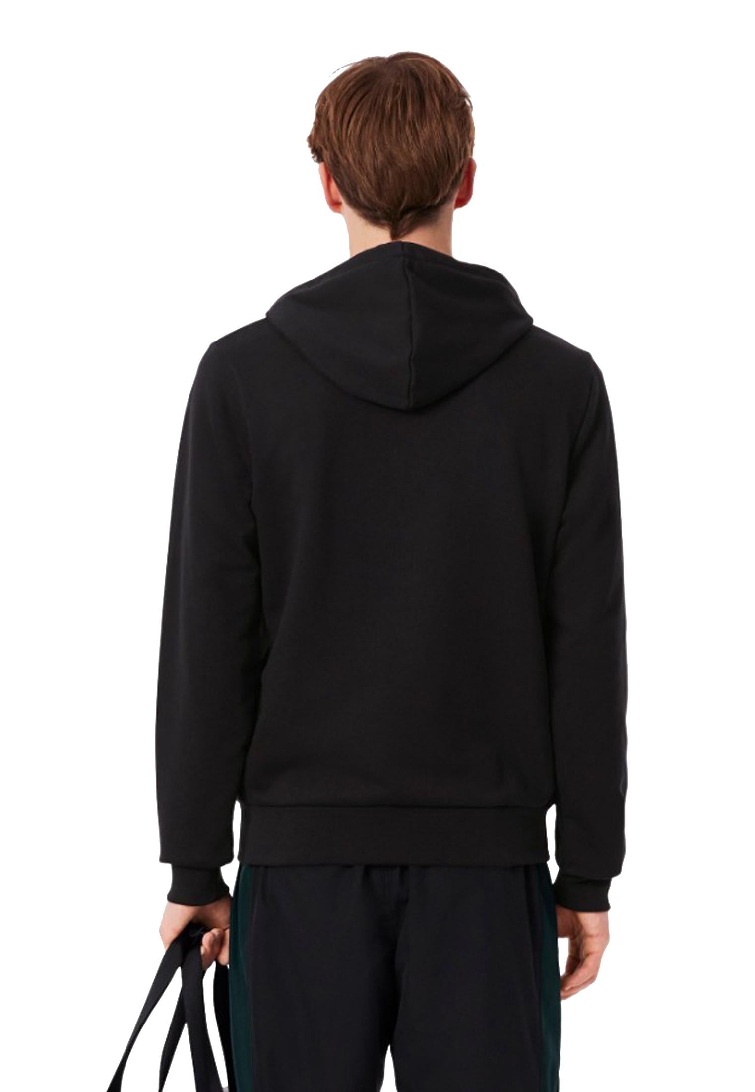 Felpa con cappuccio e zip nera sportiva Lacoste A25 SH5913 6XH6XH LACOSTE 