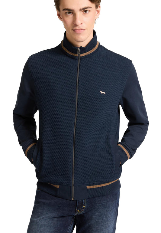 Felpa blu con zip misto cotone Harmont & Blaine A25 FRP180021861 801801 HARMONT&BLAINE 