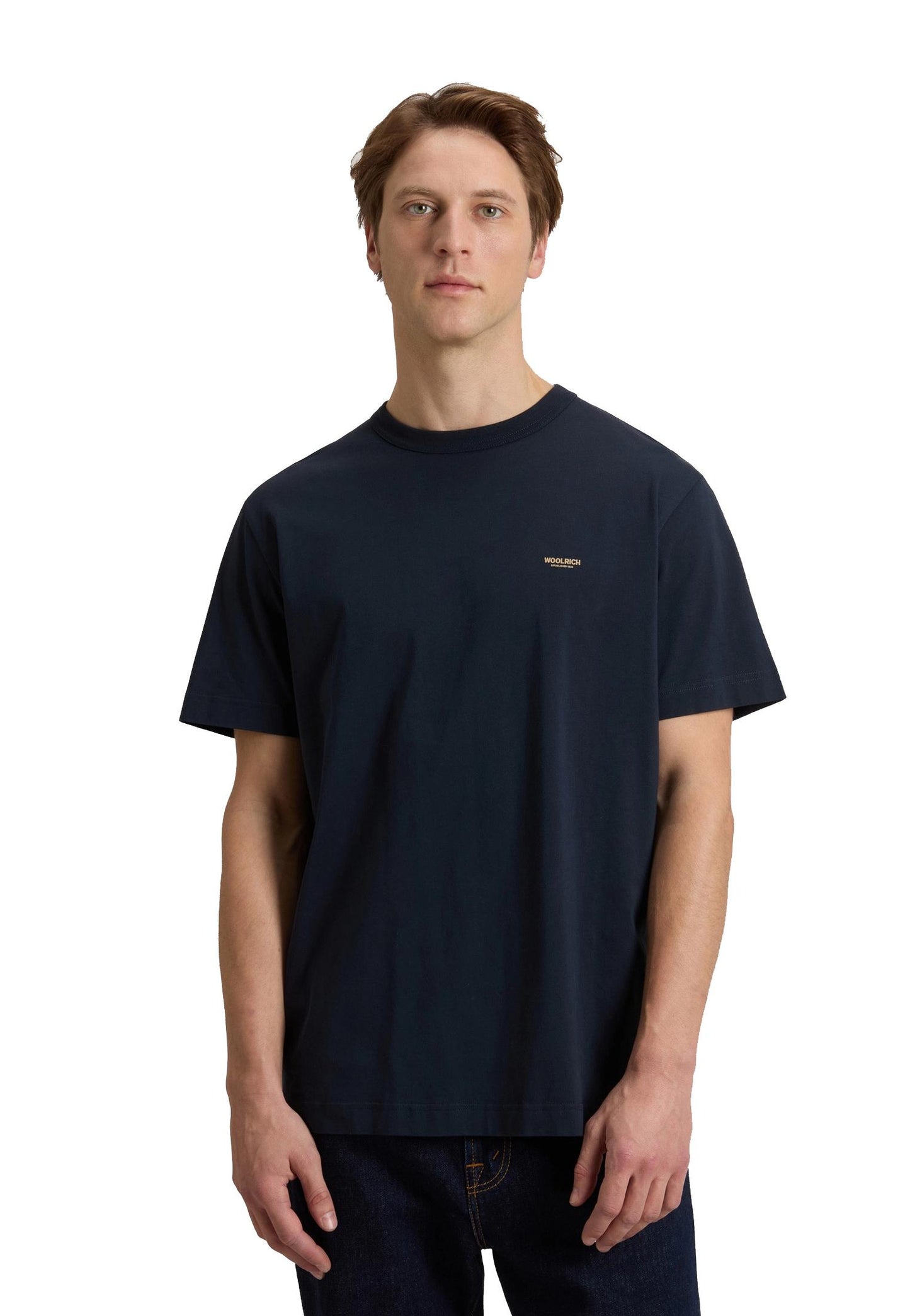 T-shirt girocollo blu cotone organico Woolrich P26 CFWOTE2012MRUT5334 39893989 WOOLRICH 