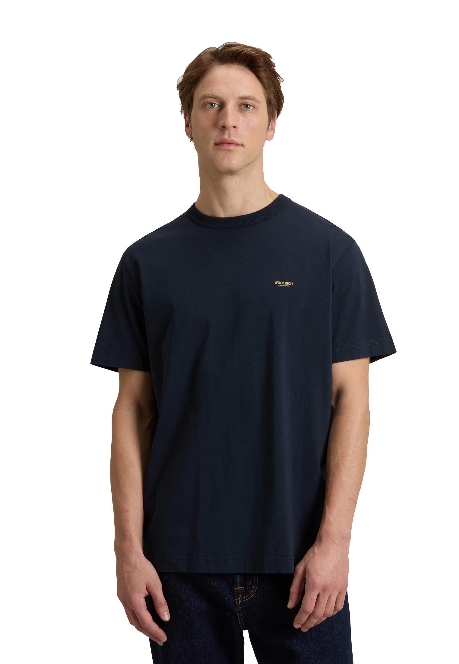 T-shirt girocollo blu cotone organico Woolrich P26 CFWOTE2012MRUT5334 39893989 WOOLRICH 