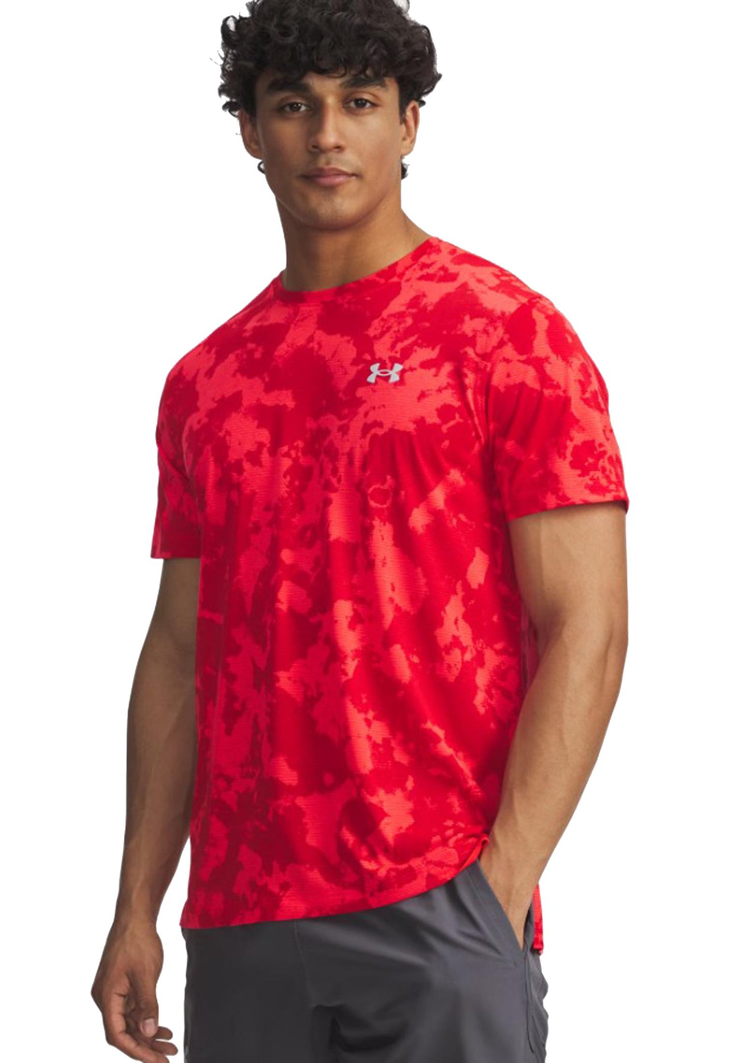T-shirt girocollo tecnica traspirante allenamento fitness rosso Lauch Camo Under Armour A25 77-6006110 07130713 UNDER ARMOUR 