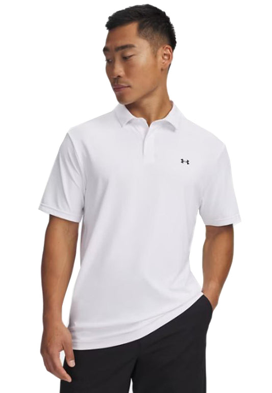 Polo a manica corta sportiva bianca Golf Drive Pique Under Armour P26 77-6012303 01000100 UA GOLF 