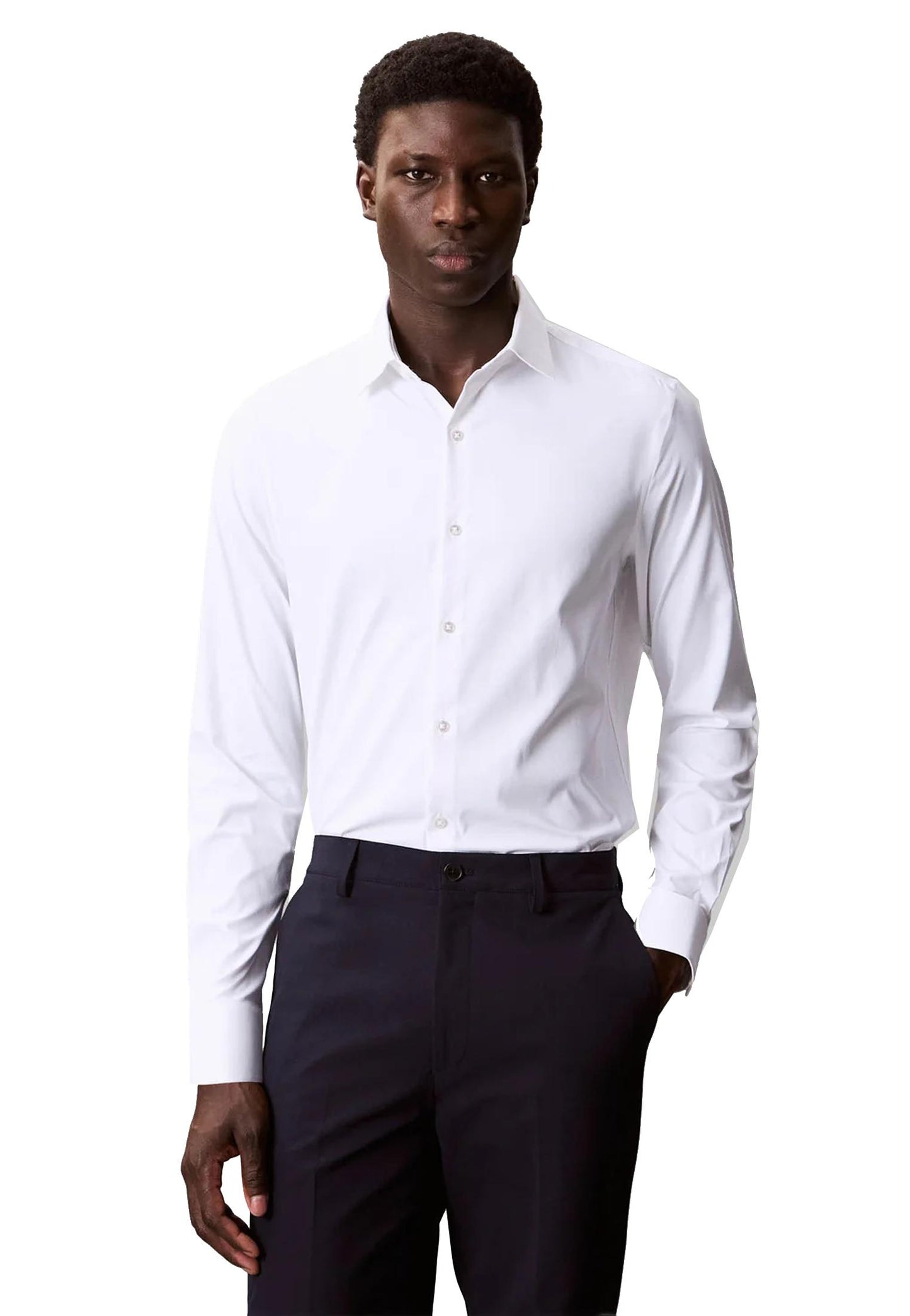 Camicia bianca performance manica lunga Calvin Klein A25 LV019EU025XXE XXEXXE CALVIN KLEIN 