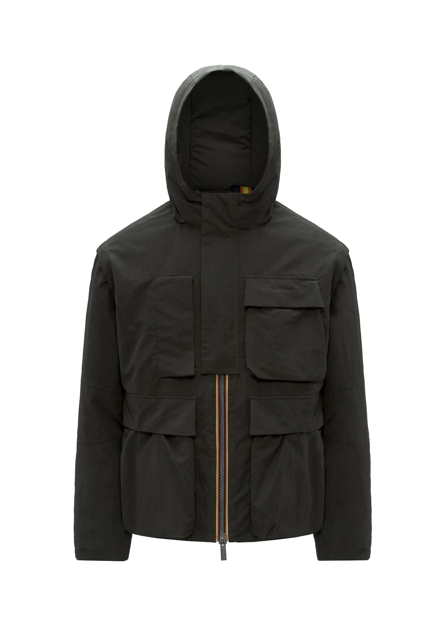 Giacca mezza stagione con cappuccio verde Guillermo K-way A25 K7136DW B2NB2N K-WAY 