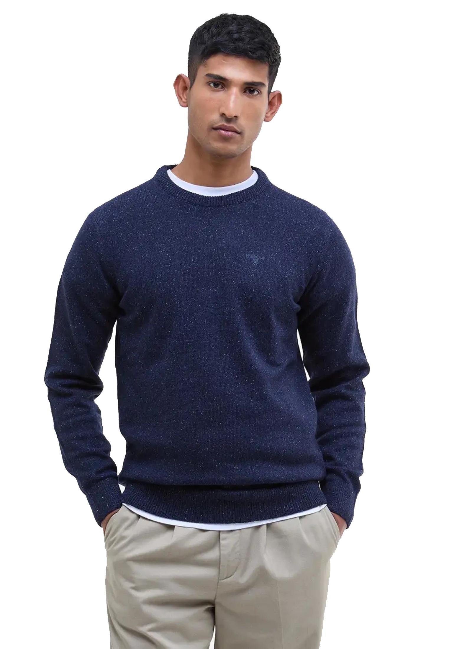 Maglione girocollo lana blu Essential Tisbury Barbour A25 252MMKN0844 NY91NY91 BARBOUR 