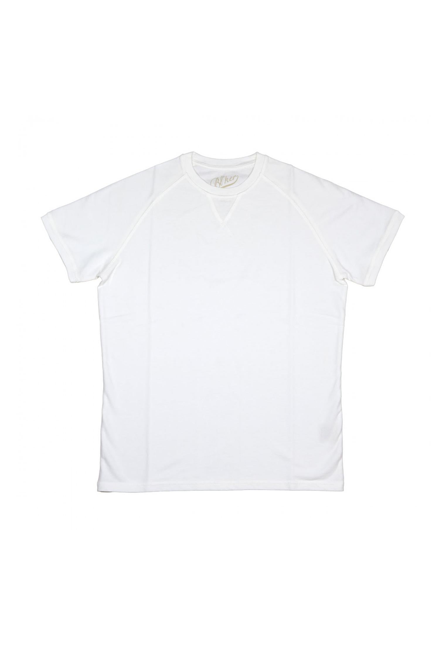 T-shirt girocollo bianca Manica Corta Salem Raglan piquet Blker P26 1006-03 White BLKER 