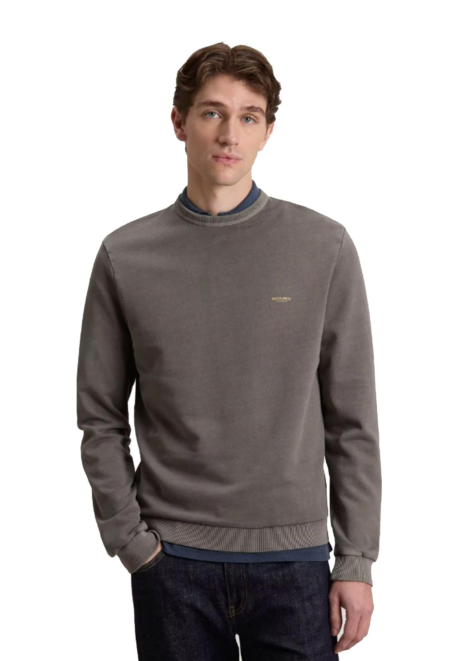 Felpa girocollo verde oliva cotone Woolrich P26 CFWOSW2044MRUT5381 66716671 WOOLRICH 