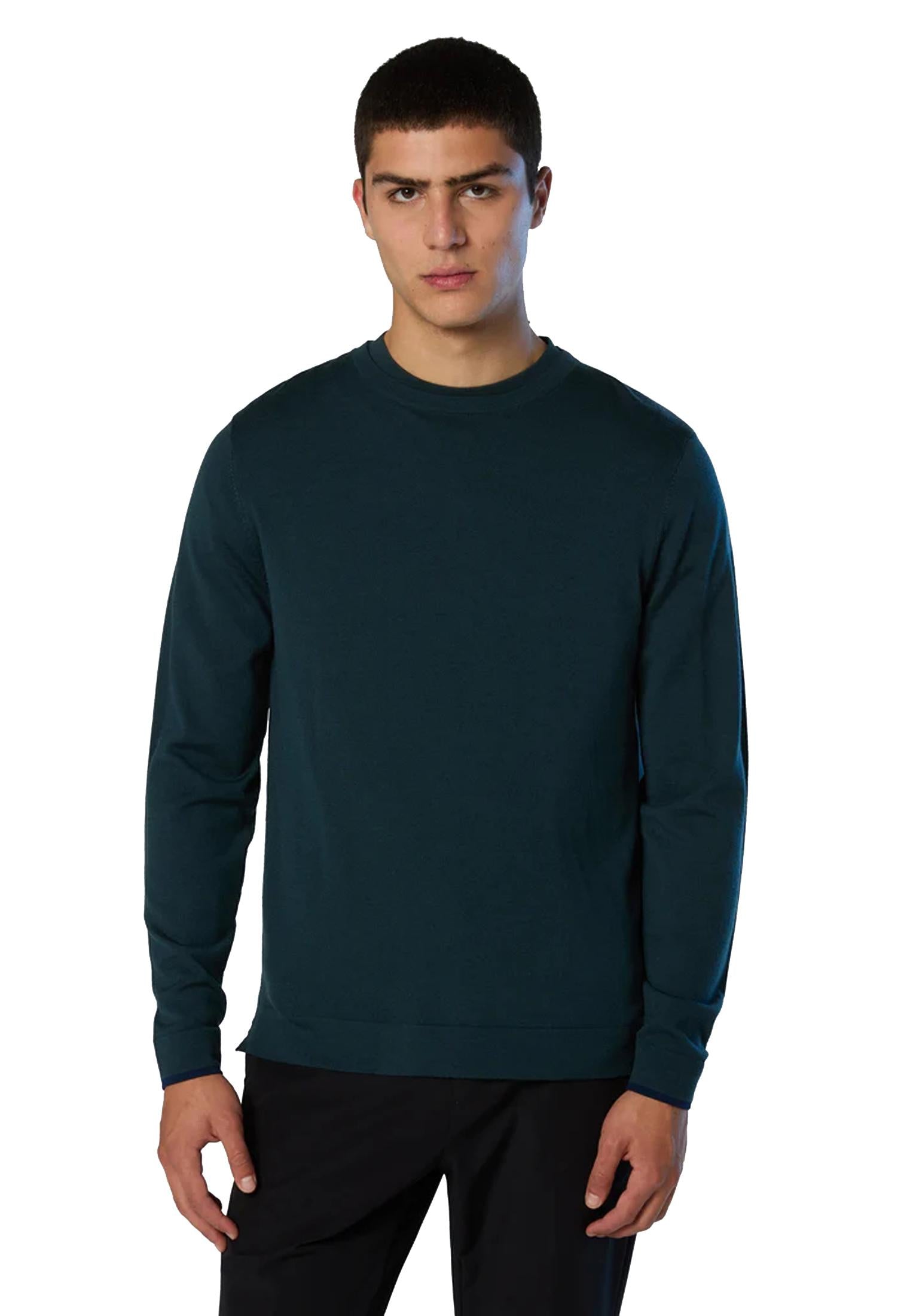 Maglione girocollo verde lana North Sails A25 699218 08510851 NORTH SAILS 