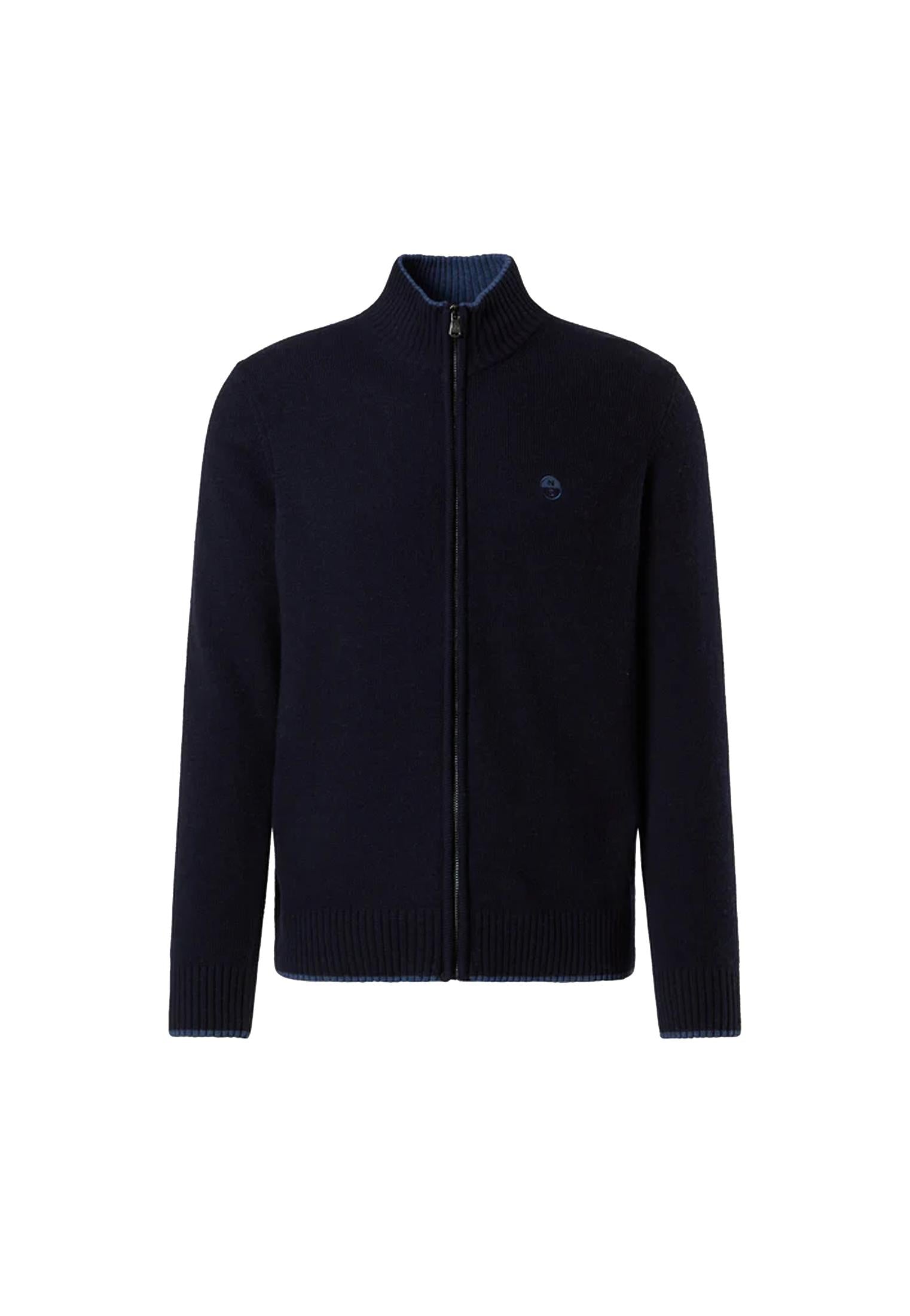Maglione Cardigan full zip blu misto cashmere lana North Sails A25 699154 08020802 NORTH SAILS 