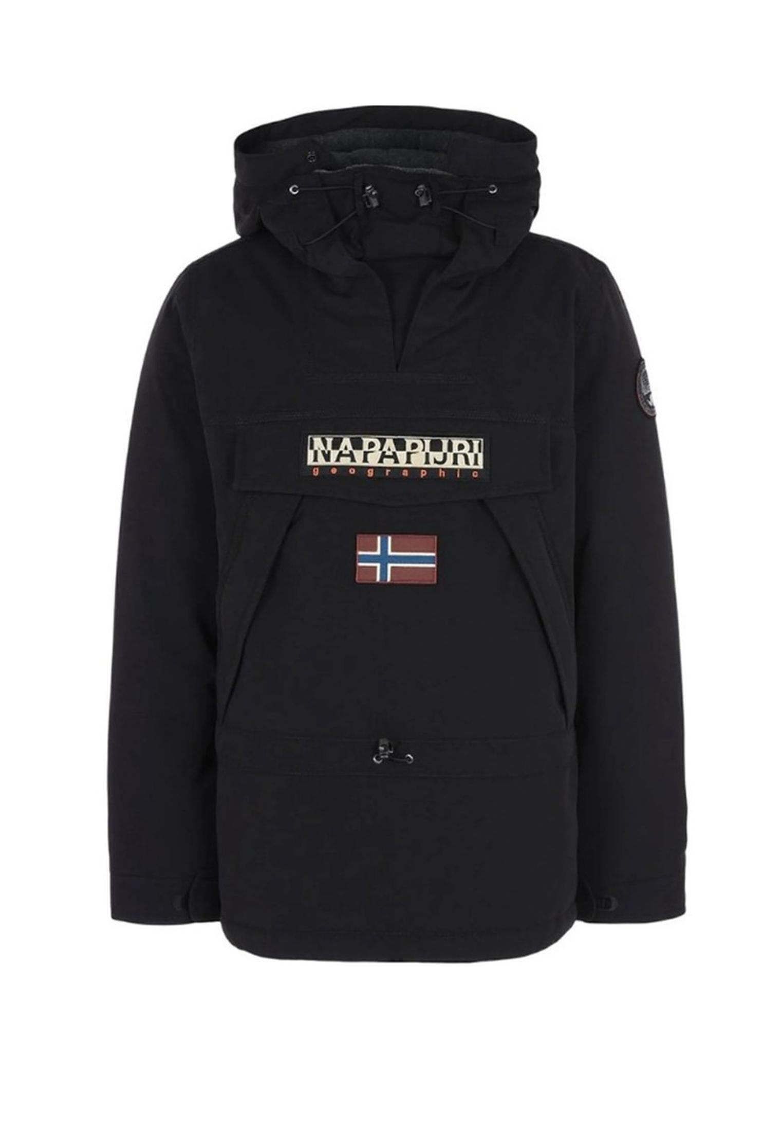 Giubbotto Anorak con cappuccio nero Skidoo Napapijri N0YI4R 041BLACK NAPAPIJRI 