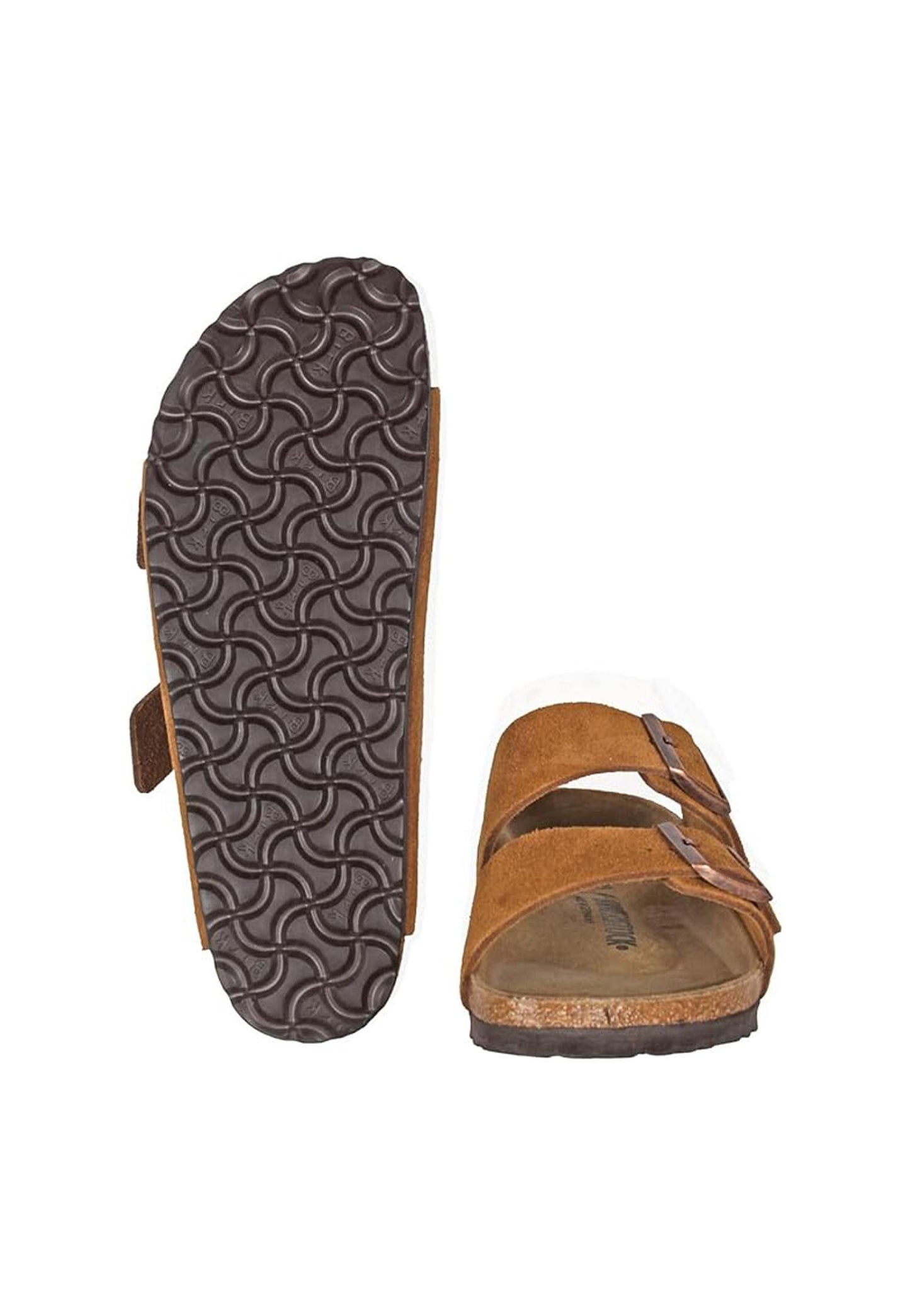 Sandali ciabatte pelle scamosciata marrone Arizona Birkenstock P25