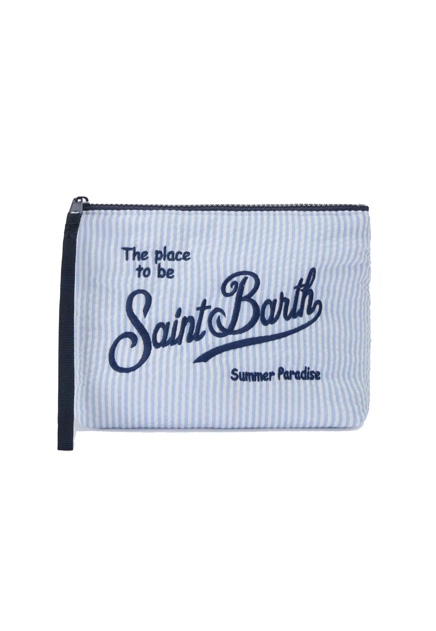 Pochette Aline striscie azzurre cotone MC2 Saint Bart P26 ALI0049 00361L00361L MC2 