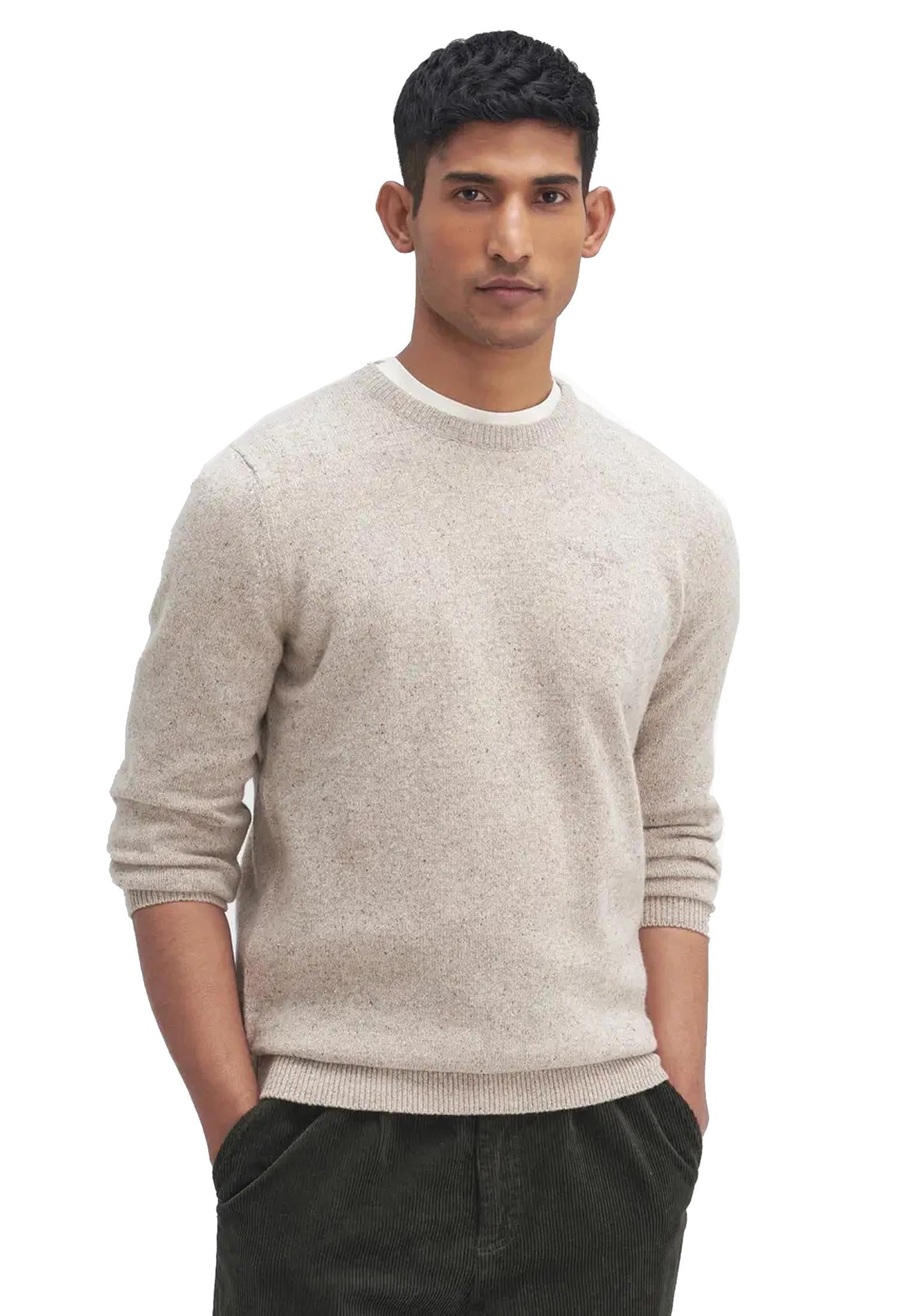 Maglione girocollo lana beige Essential Tisbury Barbour A25 252MMKN0844 ST51ST51 BARBOUR 